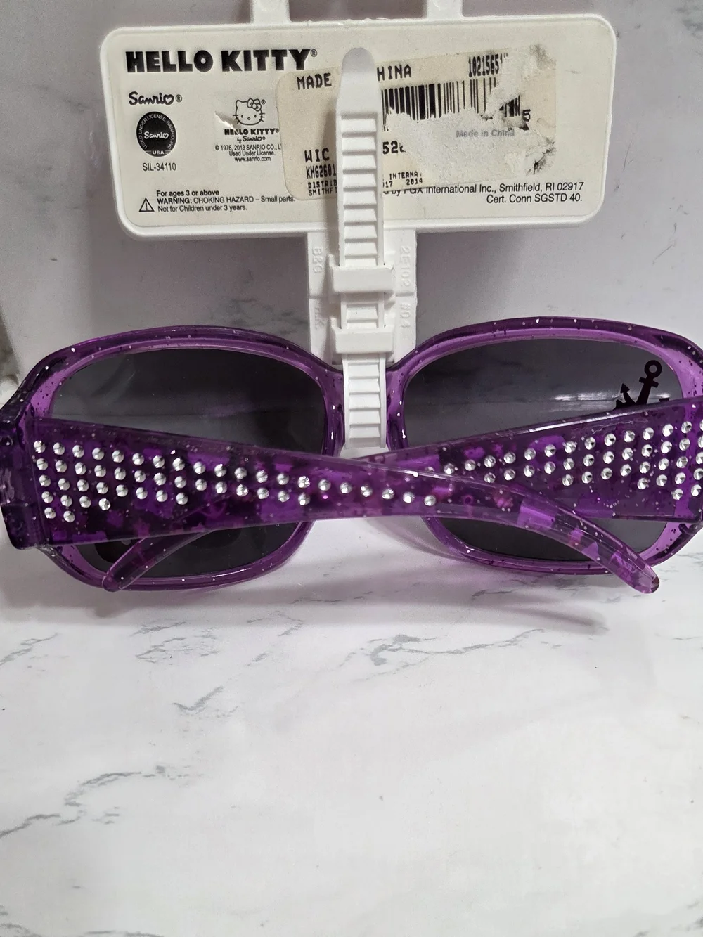 Sanrio Hello Kitty Purple Kids Sunglasses with Character Accents